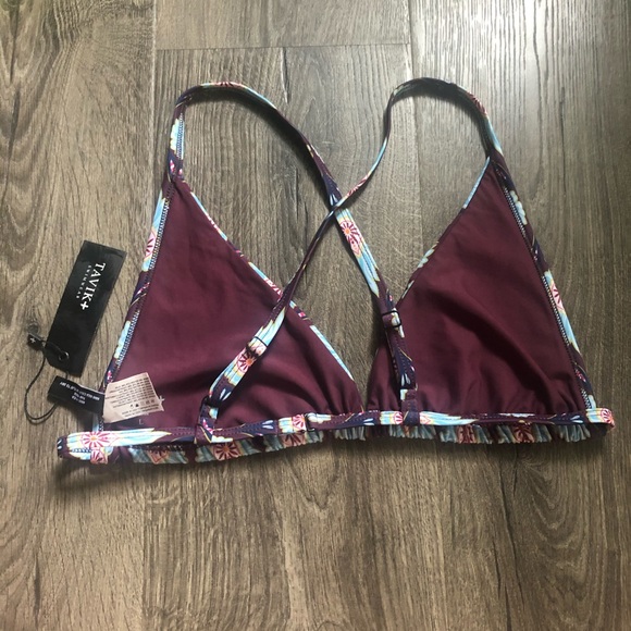 Tavik Monaco Merlot Bikini Floral Top Large - Picture 5 of 7